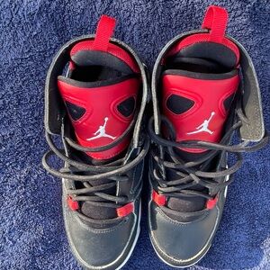 Jordan Kids Black and Red Sneakers